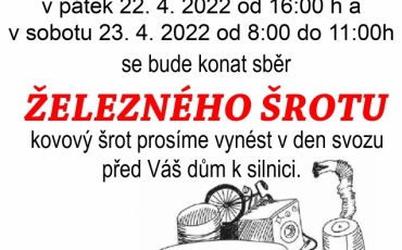 Sběr železného šrotu pro obce Dubenec, Litič a Nouzov